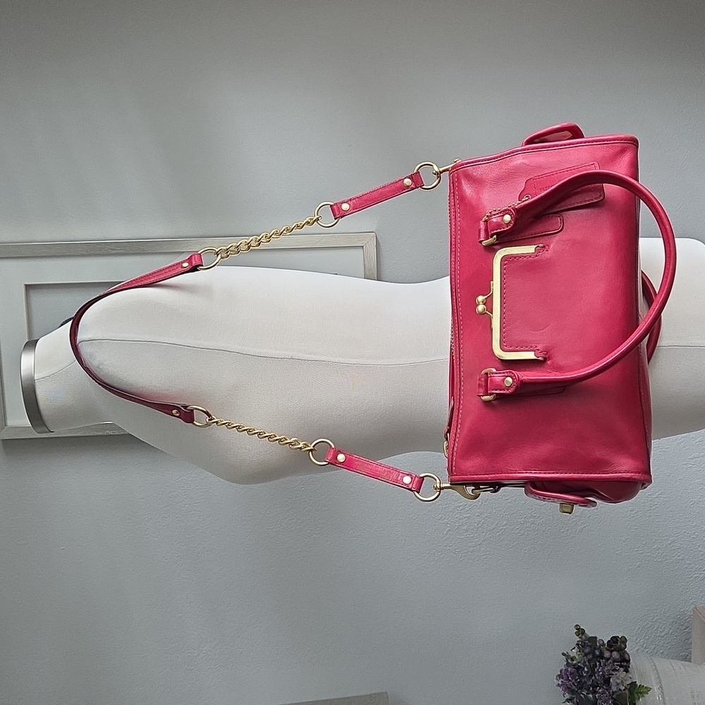 COACH Bleecker Street Limited Ed. Cranberry Barrett 65th Anniversary Leather Bag - Picture 7 of 17